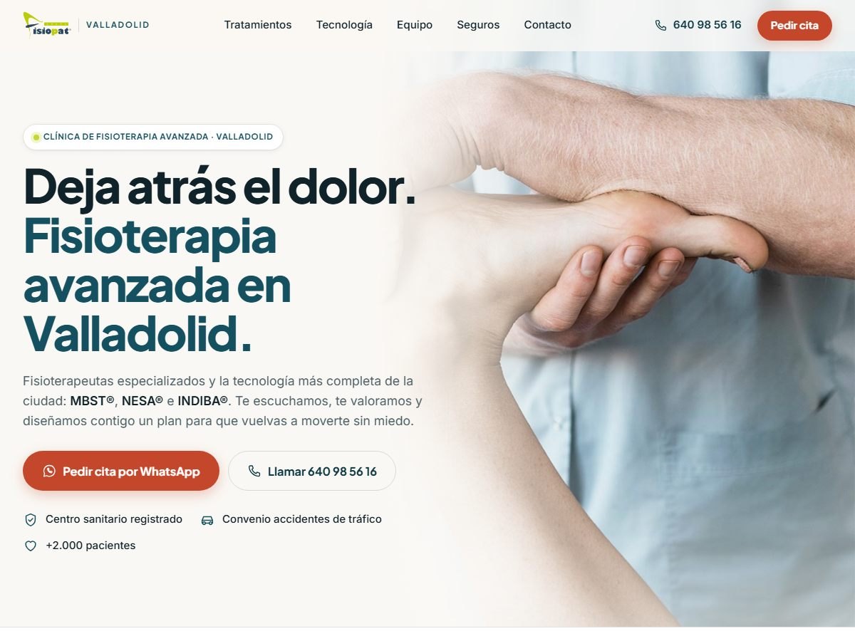 Web de Fisiopat, clínica de fisioterapia en Valladolid